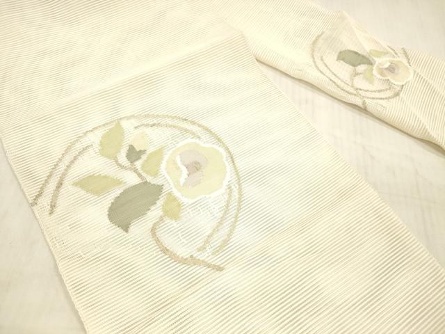 平和屋着物＊夏物 絽綴れ 八寸名古屋帯 枝花文 金糸 正絹 逸品 DAAX5715cm