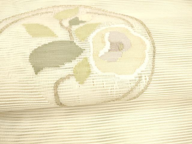平和屋着物＊夏物 絽綴れ 八寸名古屋帯 枝花文 金糸 正絹 逸品 DAAX5715cm