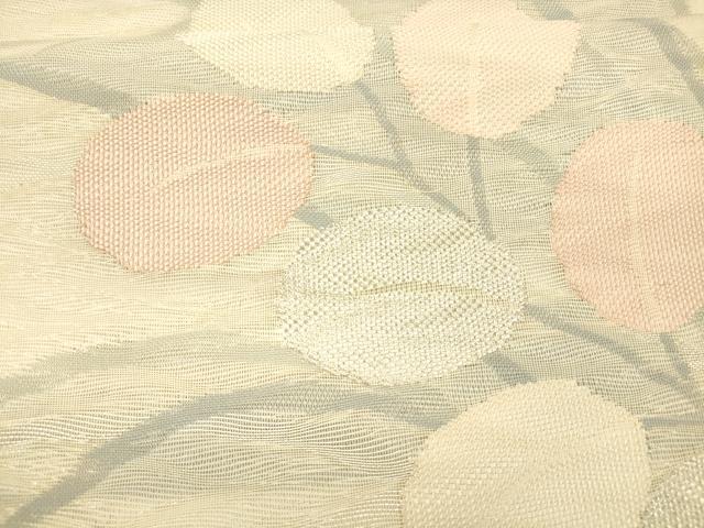 平和屋着物＊夏物 六通柄袋帯 草葉文 銀糸 正絹 逸品 DAAX5718cm