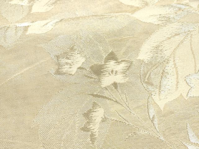 平和屋着物＊夏物 六通柄袋帯 草花文 銀糸 正絹 逸品 DAAX5720cm