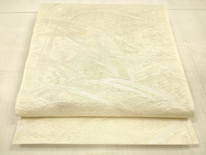 平和屋着物＊夏物 全通柄袋帯 流水籬文 銀糸 正絹 逸品 DAAX5721cm