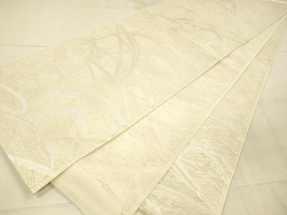 平和屋着物＊夏物 全通柄袋帯 流水籬文 銀糸 正絹 逸品 DAAX5721cm