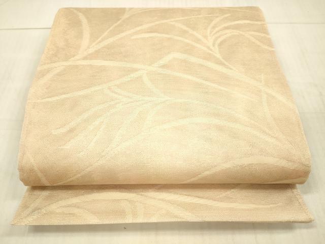 平和屋着物＊夏物 六通柄袋帯 草葉文 銀糸 三越扱い 正絹 逸品 DAAX5722cm