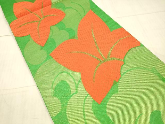 平和屋着物＊夏物 六通柄 本袋帯 唐織 竜田川 金糸 正絹 逸品 DAAX5725cm