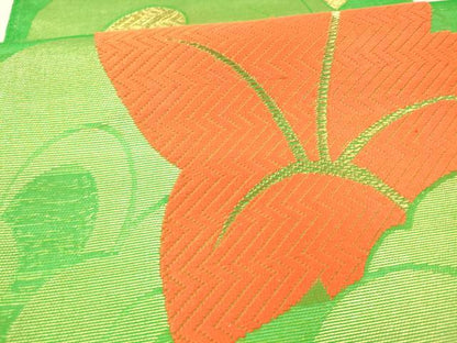 平和屋着物＊夏物 六通柄 本袋帯 唐織 竜田川 金糸 正絹 逸品 DAAX5725cm
