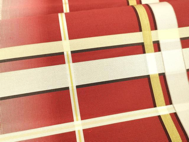 平和屋着物＊夏物 本場筑前博多織 八寸名古屋帯 格子 正絹 逸品 DAAX5727cm