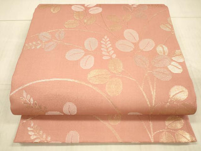 平和屋着物＊夏物 六通柄袋帯 草葉文 金銀糸 正絹 逸品 DAAX5728cm