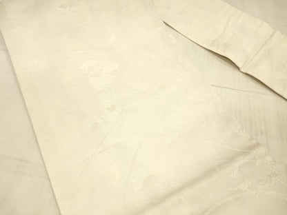 平和屋着物＊夏物 九寸名古屋帯 草花文 銀糸 正絹 逸品 DAAX5730cm