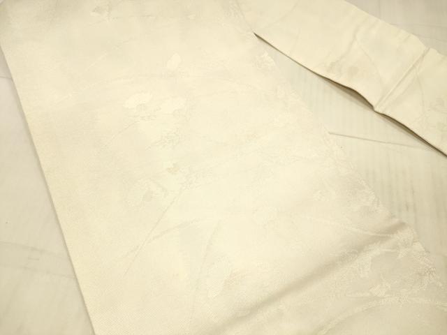 平和屋着物＊夏物 九寸名古屋帯 草花文 銀糸 正絹 逸品 DAAX5730cm