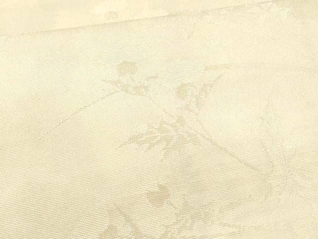 平和屋着物＊夏物 九寸名古屋帯 草花文 銀糸 正絹 逸品 DAAX5730cm