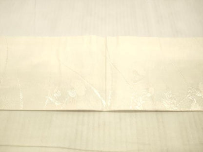 平和屋着物＊夏物 九寸名古屋帯 草花文 銀糸 正絹 逸品 DAAX5730cm