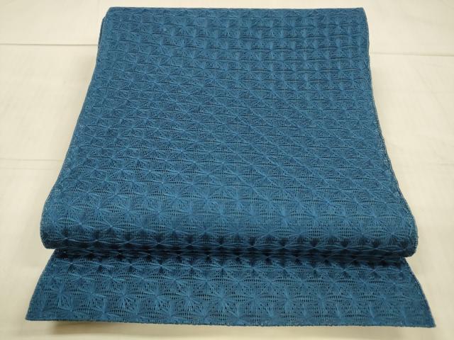 平和屋着物＊夏物 八寸名古屋帯 舞花文 紺瑠璃色 正絹 逸品 DAAX5732cm