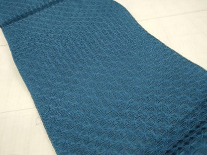 平和屋着物＊夏物 八寸名古屋帯 舞花文 紺瑠璃色 正絹 逸品 DAAX5732cm