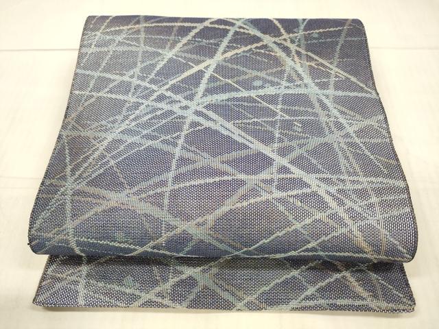 平和屋着物＊夏物 八寸名古屋帯 草葉文 銀糸 正絹 逸品 DAAX5734cm