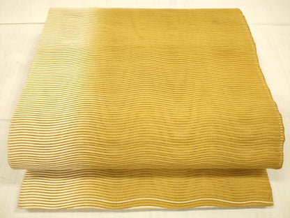平和屋着物＊夏物 絽綴れ 八寸名古屋帯 よろけ縞 銀糸 正絹 逸品 DAAX5736cm