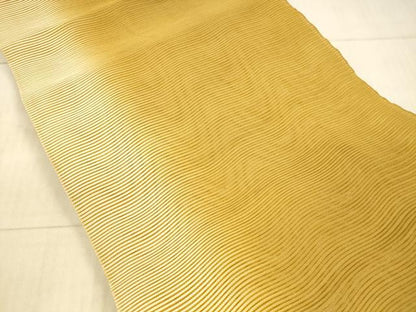 平和屋着物＊夏物 絽綴れ 八寸名古屋帯 よろけ縞 銀糸 正絹 逸品 DAAX5736cm