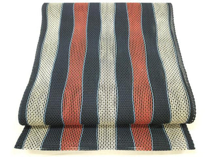 平和屋着物＊夏物 八寸名古屋帯 間道 正絹 逸品 DAAX5739cm