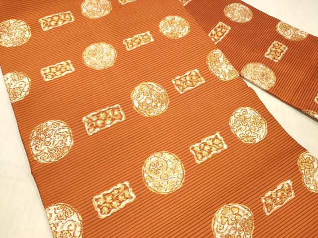 平和屋着物＊夏物 九寸名古屋帯 草花文 金糸 正絹 逸品 DAAX5740cm