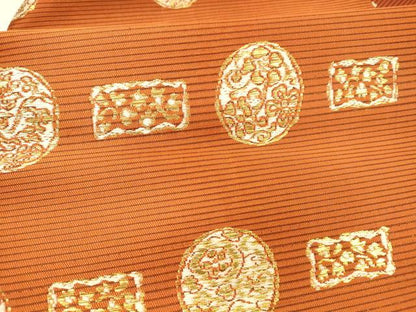 平和屋着物＊夏物 九寸名古屋帯 草花文 金糸 正絹 逸品 DAAX5740cm