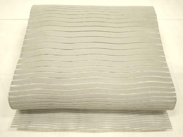 平和屋着物＊夏物 絽綴れ 八寸名古屋帯 よろけ縞 霞文 正絹 逸品 DAAX5743cm