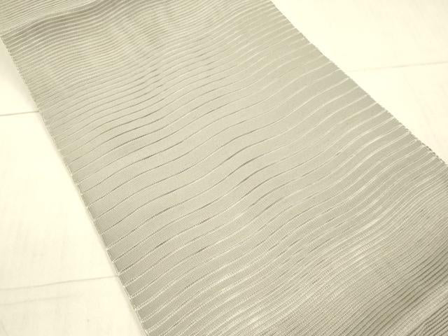 平和屋着物＊夏物 絽綴れ 八寸名古屋帯 よろけ縞 霞文 正絹 逸品 DAAX5743cm