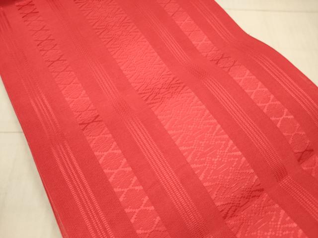 平和屋着物＊夏物 博多織 八寸名古屋帯 献上 猩々緋色 DAAX5747cm