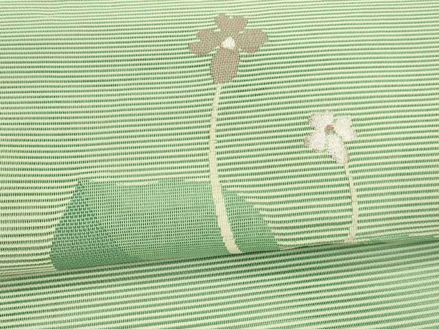 平和屋着物＊夏物 絽綴れ 八寸名古屋帯 草花文 銀糸 正絹 逸品 DAAX5749cm