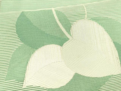 平和屋着物＊夏物 絽綴れ 八寸名古屋帯 草花文 銀糸 正絹 逸品 DAAX5749cm
