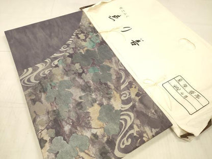 平和屋着物＊夏物　太鼓柄袋帯　流水蔦の葉文　金銀糸　引箔　ゑり善扱い　たとう紙付き　正絹　逸品　DAAX5752cm