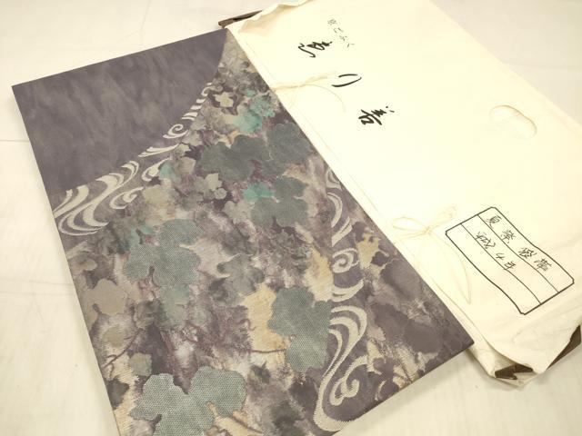 平和屋着物＊夏物　太鼓柄袋帯　流水蔦の葉文　金銀糸　引箔　ゑり善扱い　たとう紙付き　正絹　逸品　DAAX5752cm
