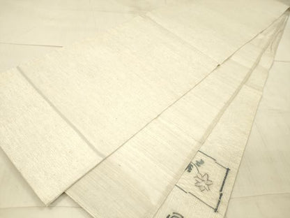 平和屋着物＊夏物 太鼓柄袋帯 草花文 銀糸 正絹 逸品 DAAX5754cm