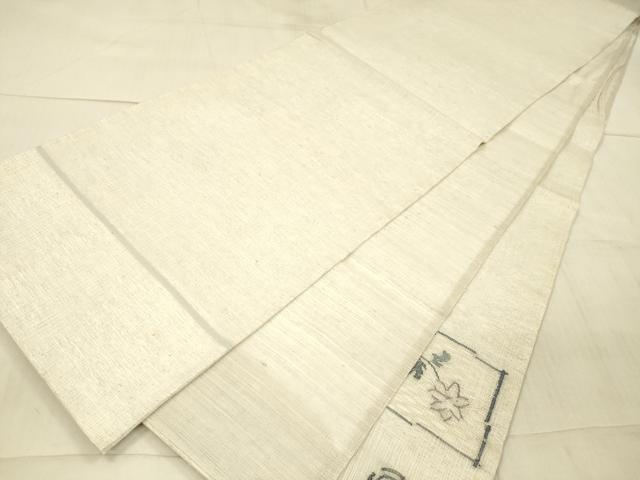 平和屋着物＊夏物 太鼓柄袋帯 草花文 銀糸 正絹 逸品 DAAX5754cm