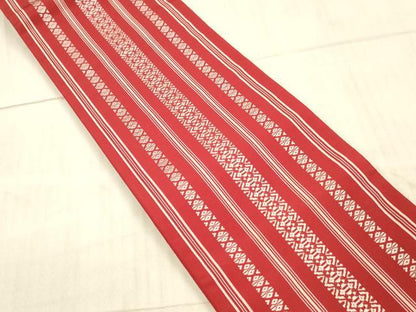 平和屋着物●本場筑前博多織 半幅帯 献上 証紙付き 正絹 逸品 DAAX5787cm