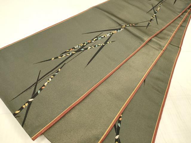 平和屋着物●太鼓柄袋帯　舞花文　金銀糸　金通し地　正絹　逸品　DAAX5789cm