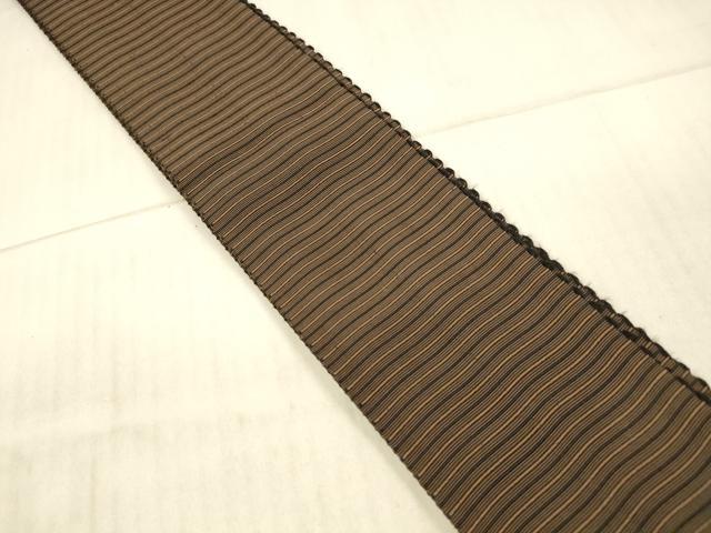 平和屋着物●男性　角帯　よろけ縞　正絹　逸品　DAAX5802cm