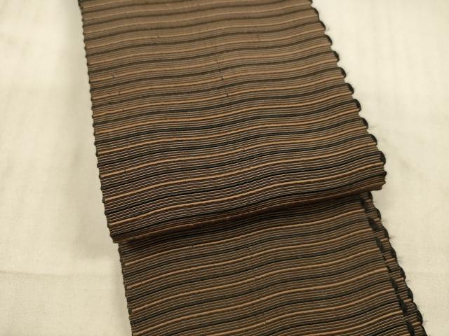 平和屋着物●男性　角帯　よろけ縞　正絹　逸品　DAAX5802cm