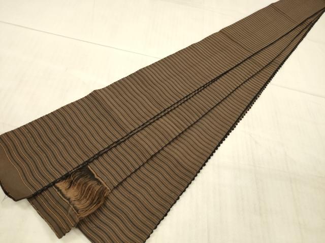 平和屋着物●男性　角帯　よろけ縞　正絹　逸品　DAAX5802cm