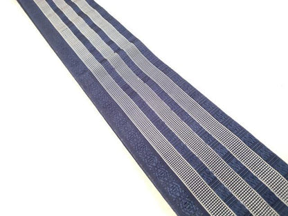 平和屋着物●男性　本場筑前博多織　角帯　抽象間道　正絹　逸品　DAAX5804cm