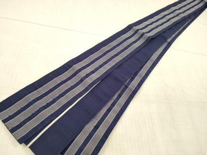 平和屋着物●男性　本場筑前博多織　角帯　抽象間道　正絹　逸品　DAAX5804cm