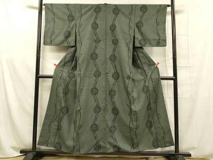 平和屋着物■上質な紬　鏡裏間道　正絹　逸品　DAAX5866cm