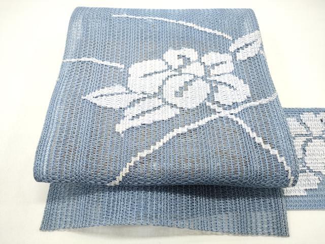 平和屋着物＊夏物 八寸名古屋帯 羅 草花文 正絹 逸品 DAAX5870cm