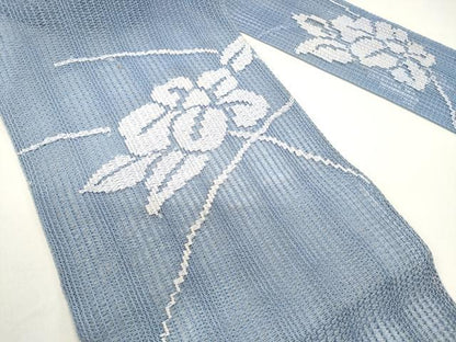 平和屋着物＊夏物 八寸名古屋帯 羅 草花文 正絹 逸品 DAAX5870cm