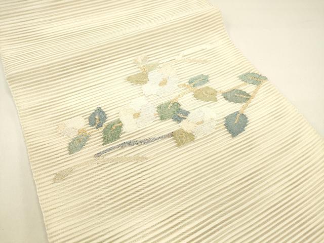 平和屋着物＊夏物 絽綴れ 八寸名古屋帯 枝花文 金銀糸 正絹 逸品 DAAX5872cm