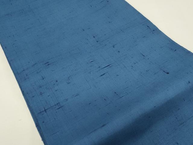 平和屋着物●九寸開き名古屋帯 紬地 青藍色 正絹 逸品 DAAX5873cm