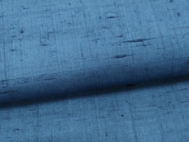 平和屋着物●九寸開き名古屋帯 紬地 青藍色 正絹 逸品 DAAX5873cm