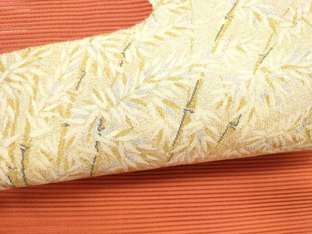 平和屋着物＊夏物 絽綴れ 八寸名古屋帯 笹竹文 金銀糸 正絹 逸品 DAAX5874cm