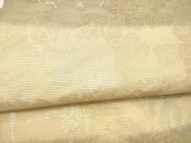 平和屋着物＊夏物 六通柄袋帯 草花文 金銀糸 正絹 逸品 DAAX5886cm