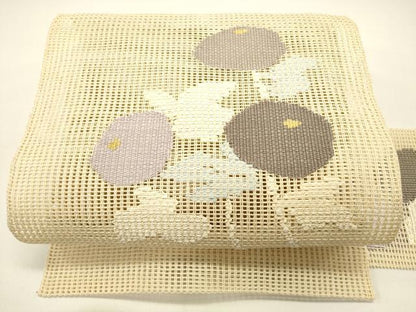 平和屋着物＊夏物 八寸名古屋帯 草花文 正絹 逸品 DAAX5889cm