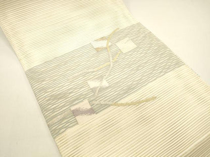 平和屋着物＊夏物 絽綴れ 八寸名古屋帯 抽象文様 金銀糸 正絹 逸品 DAAX5892cm