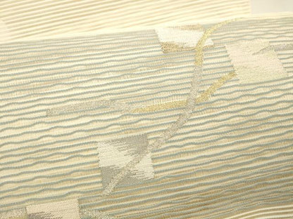 平和屋着物＊夏物 絽綴れ 八寸名古屋帯 抽象文様 金銀糸 正絹 逸品 DAAX5892cm